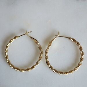 Twisted Gold Hoop Earrings